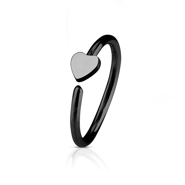 Surgical Steel 20 Gauge Bendable Nose Ring with Heart - photo 3