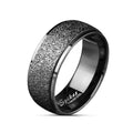 Black IP Surgical Steel Rings with Sand Blast Center