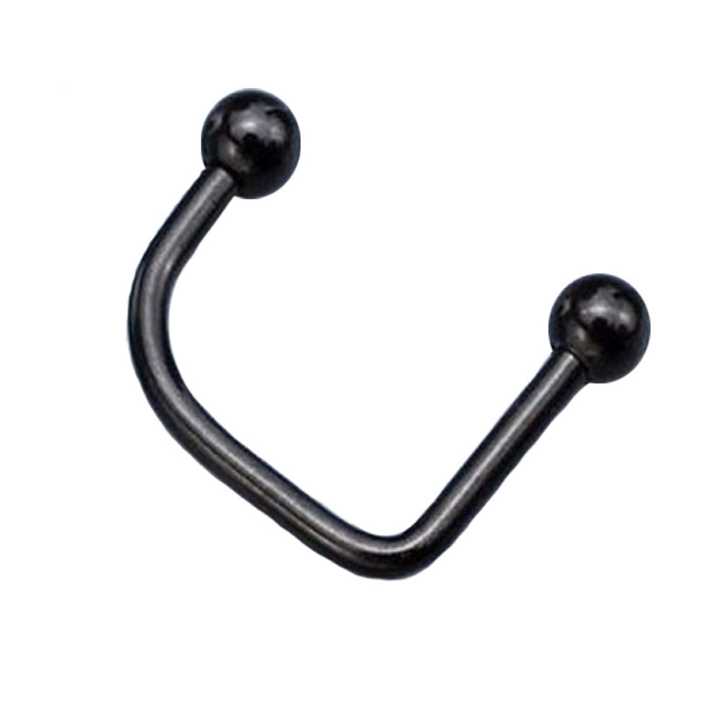 Surgical Steel 16 Gauge Black PVD Lippy Loop Labret with Balls