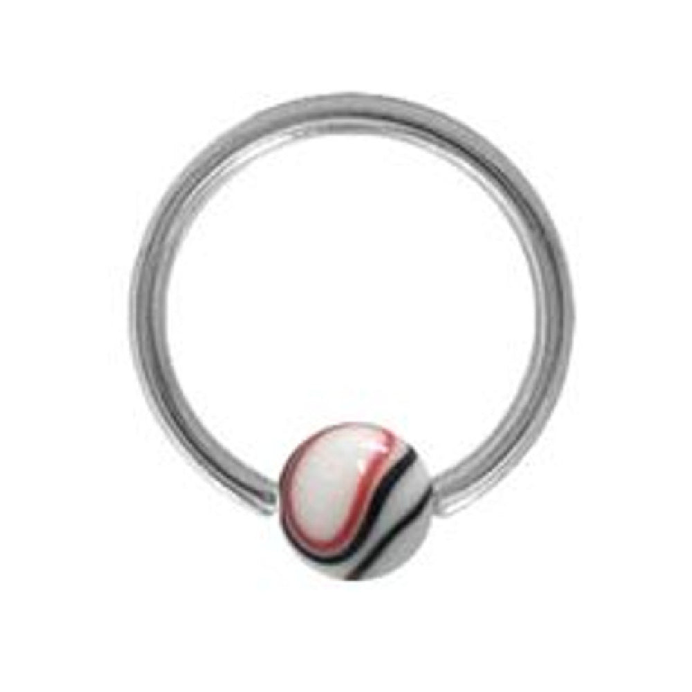 Surgical Steel 14 Gauge Captive Bead Ring with Marble Ball - photo 2