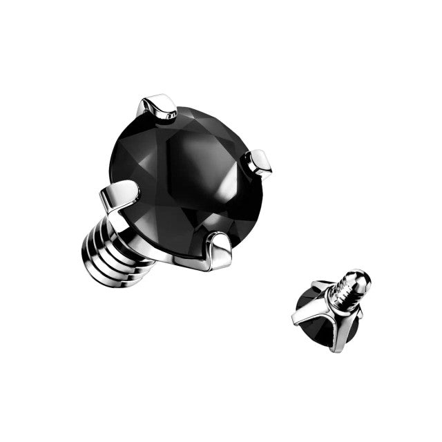 Surgical Steel 14 to 16 Gauge Internally Threaded Prong Set CZ Top - photo 7