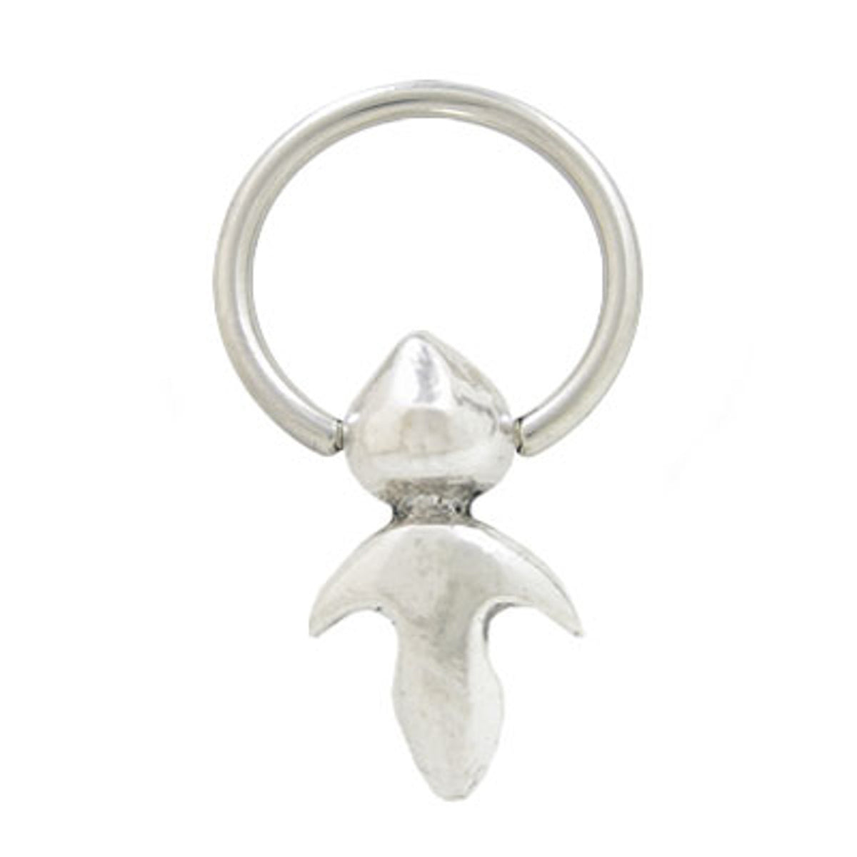 Surgical Steel 14 to 16 Gauge Captive Ring with Black Square Bead