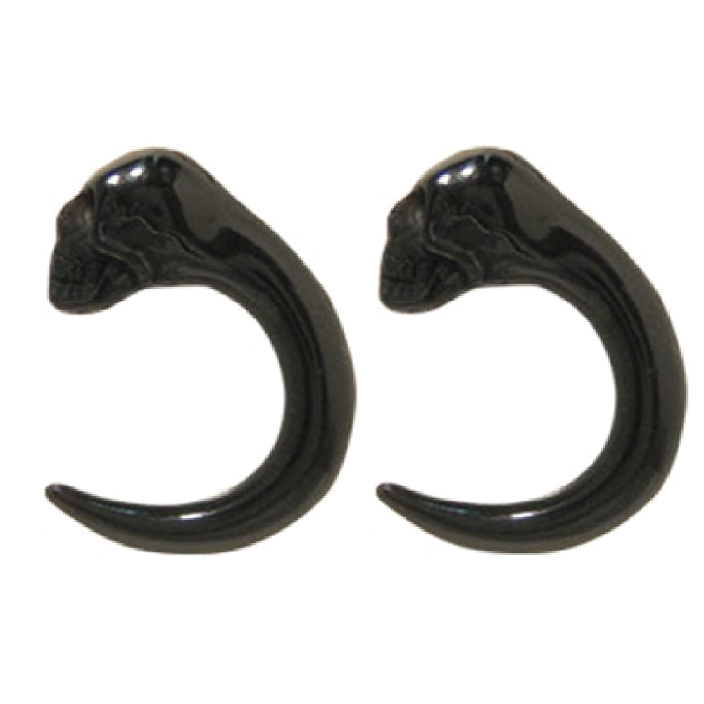 Acrylic Curved Ear Tapers 6G with Skull Head - 3 Colors - Pair - photo 5