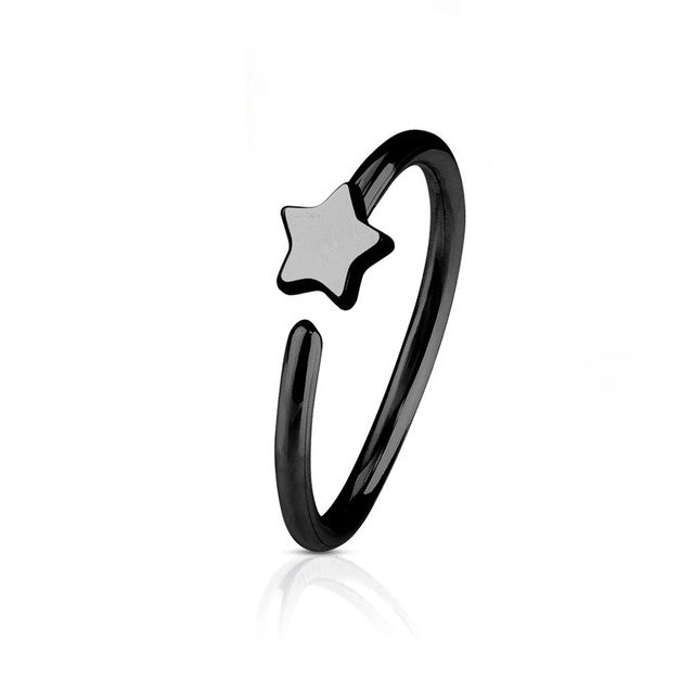 Surgical Steel 20 Gauge Bendable Nose Ring with Star - photo 3