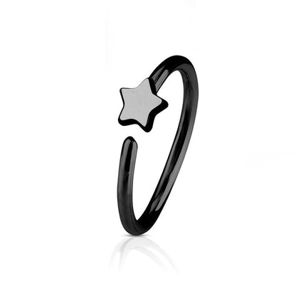 Surgical Steel 20 Gauge Bendable Nose Ring with Star - photo 3