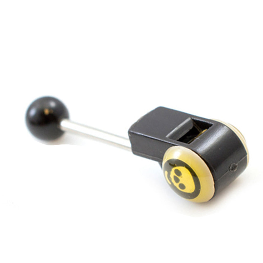 Surgical Steel Tongue Barbell 14G with Skull Whistle - 4 Colors - photo 4