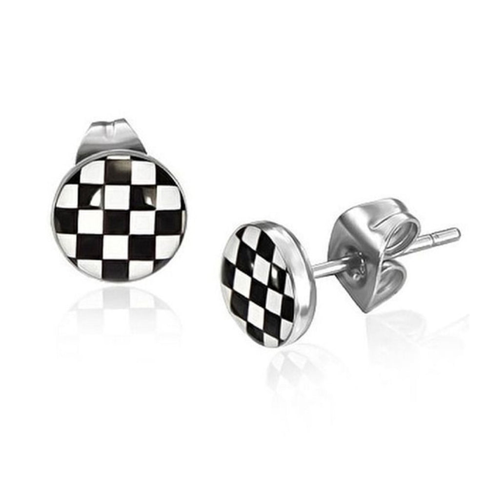 Surgical Steel 22 Gauge Cartilage Studs with Checkerboard Top - photo 3