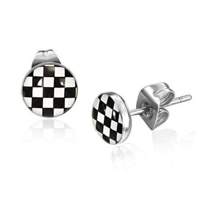 Surgical Steel 22 Gauge Cartilage Studs with Checkerboard Top - photo 3