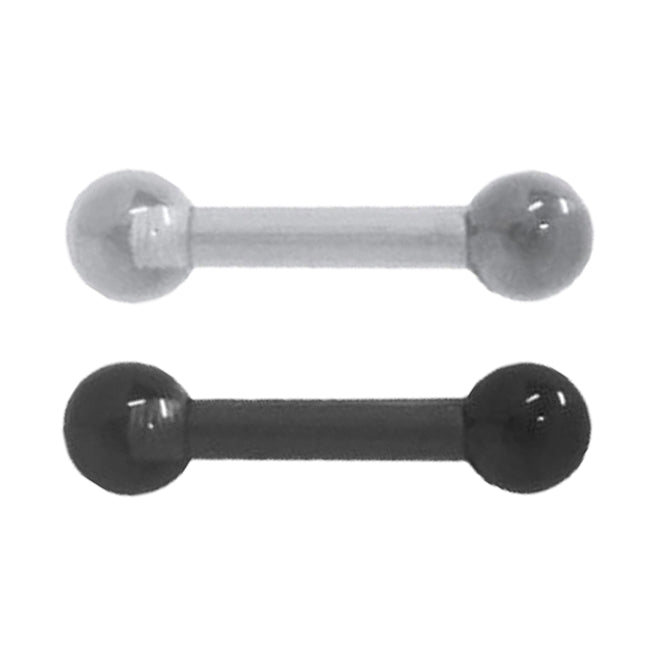 Acrylic 10 to 4 Gauge UV Glow Straight Barbell in Black & White