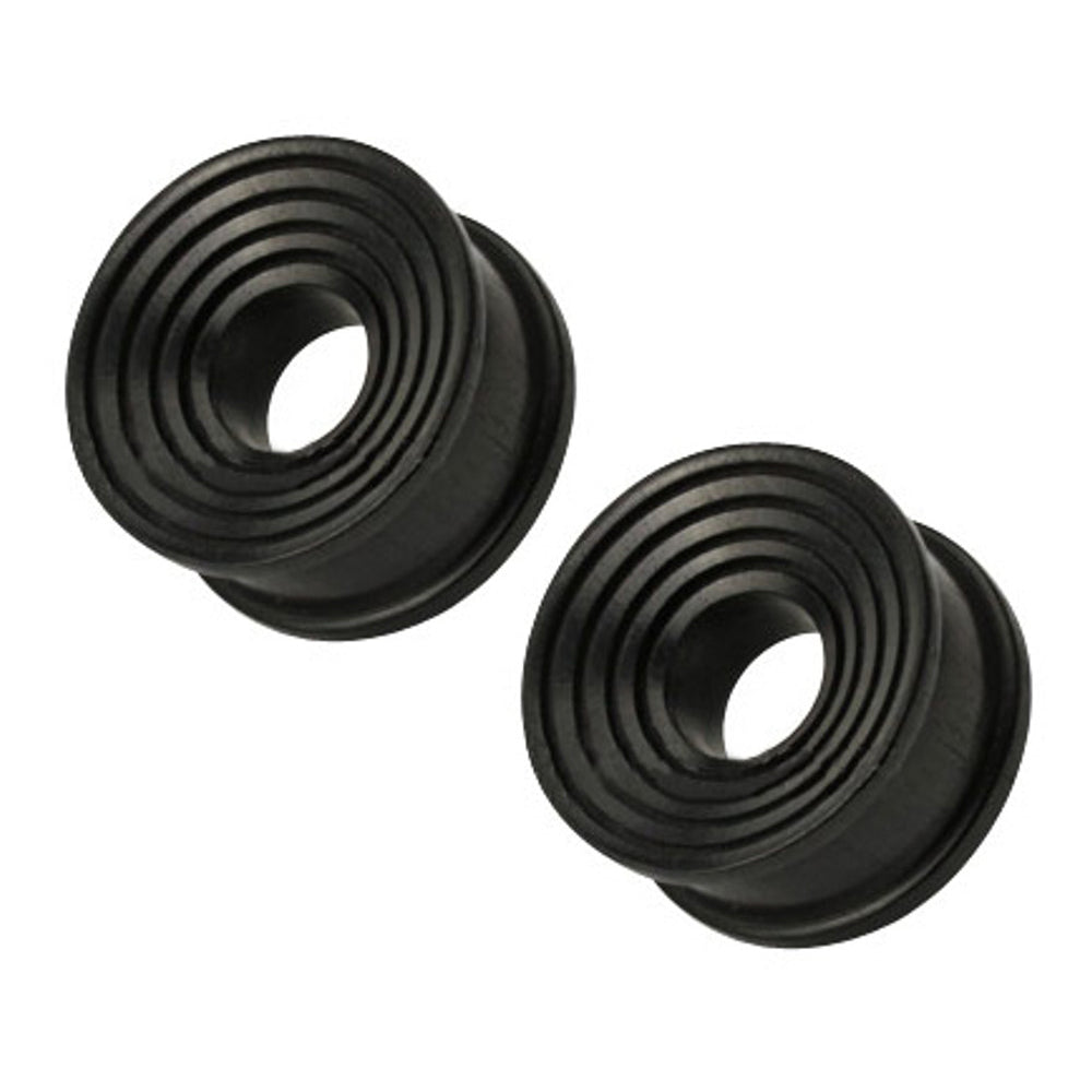 Ebony Wood 2 Gauge to 1 Inch Ear Tunnels with Concave Groove - Pair