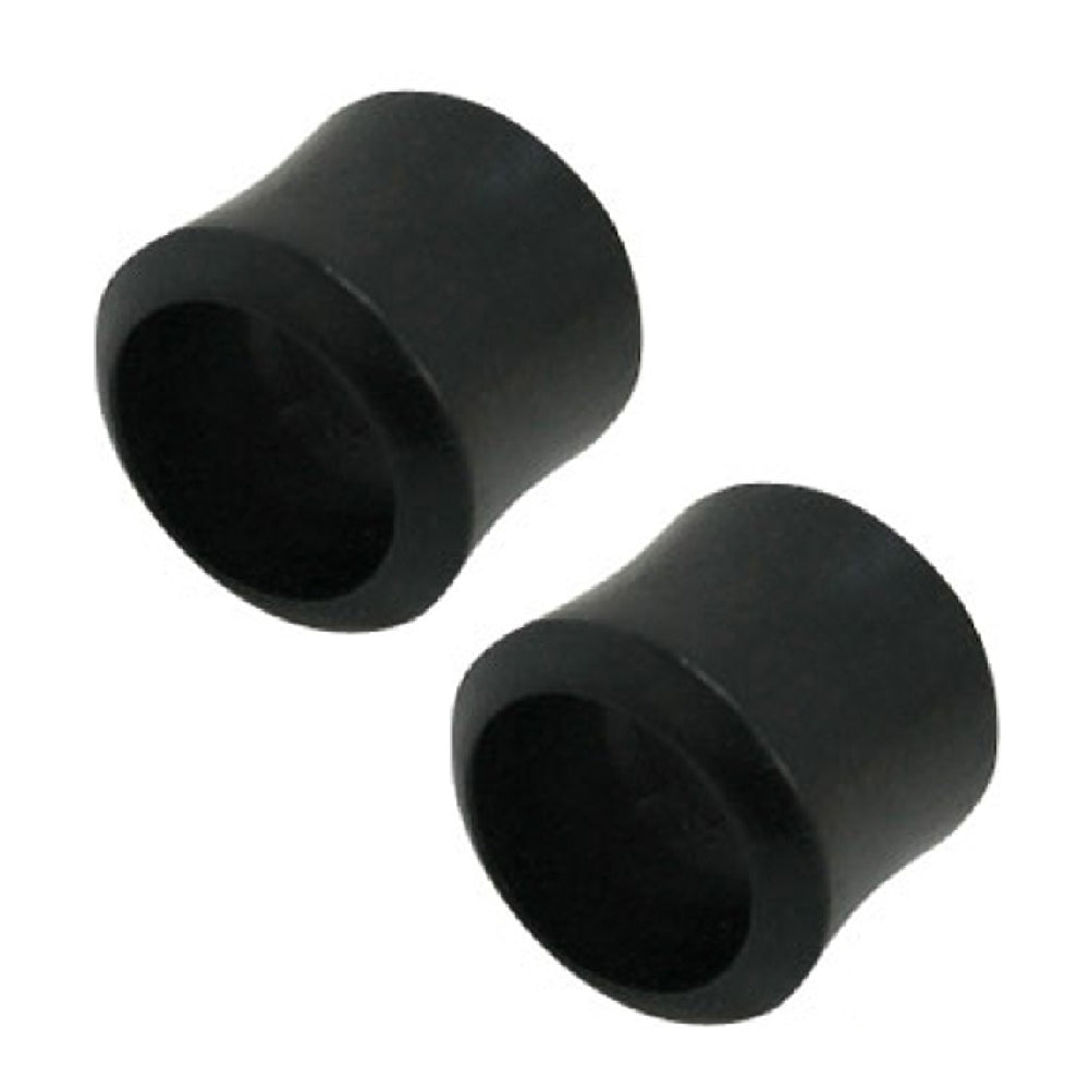 Black Wood 00 to 6 Gauge Double Flared Ear Tunnels - Pair