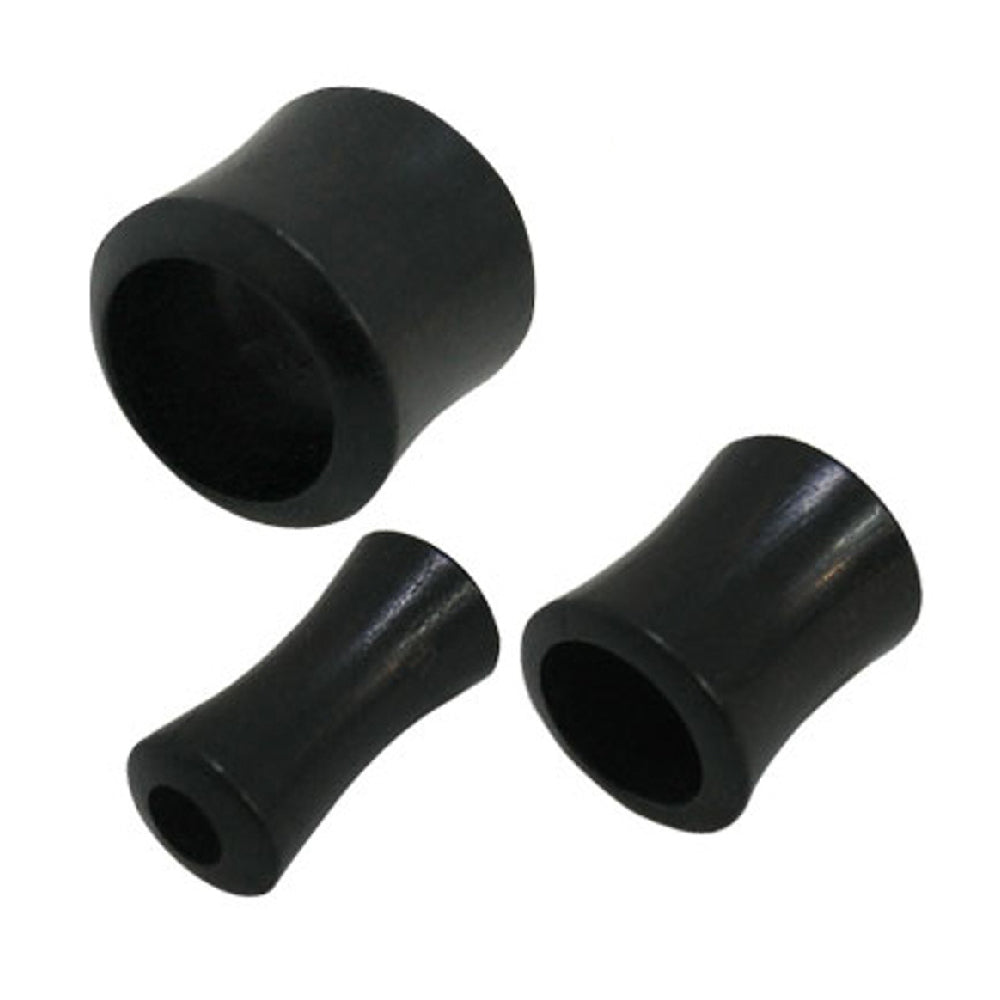Black Wood 00 to 6 Gauge Double Flared Ear Tunnels - Pair - photo 3