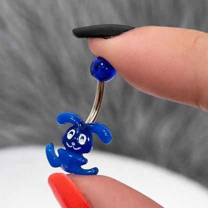 Surgical Steel 14 Gauge Belly Ring with Acrylic Bunny - photo 8