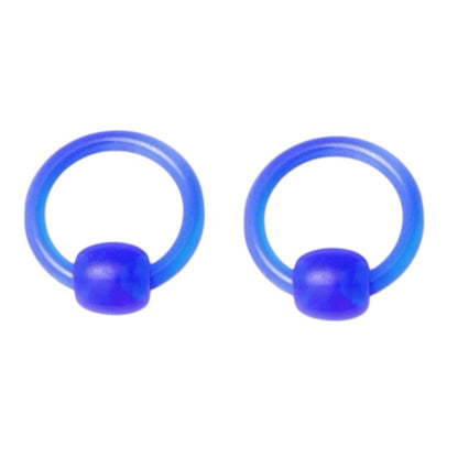 UV Acrylic 10 Gauge Captive Bead Rings CBR - Pair - photo 2