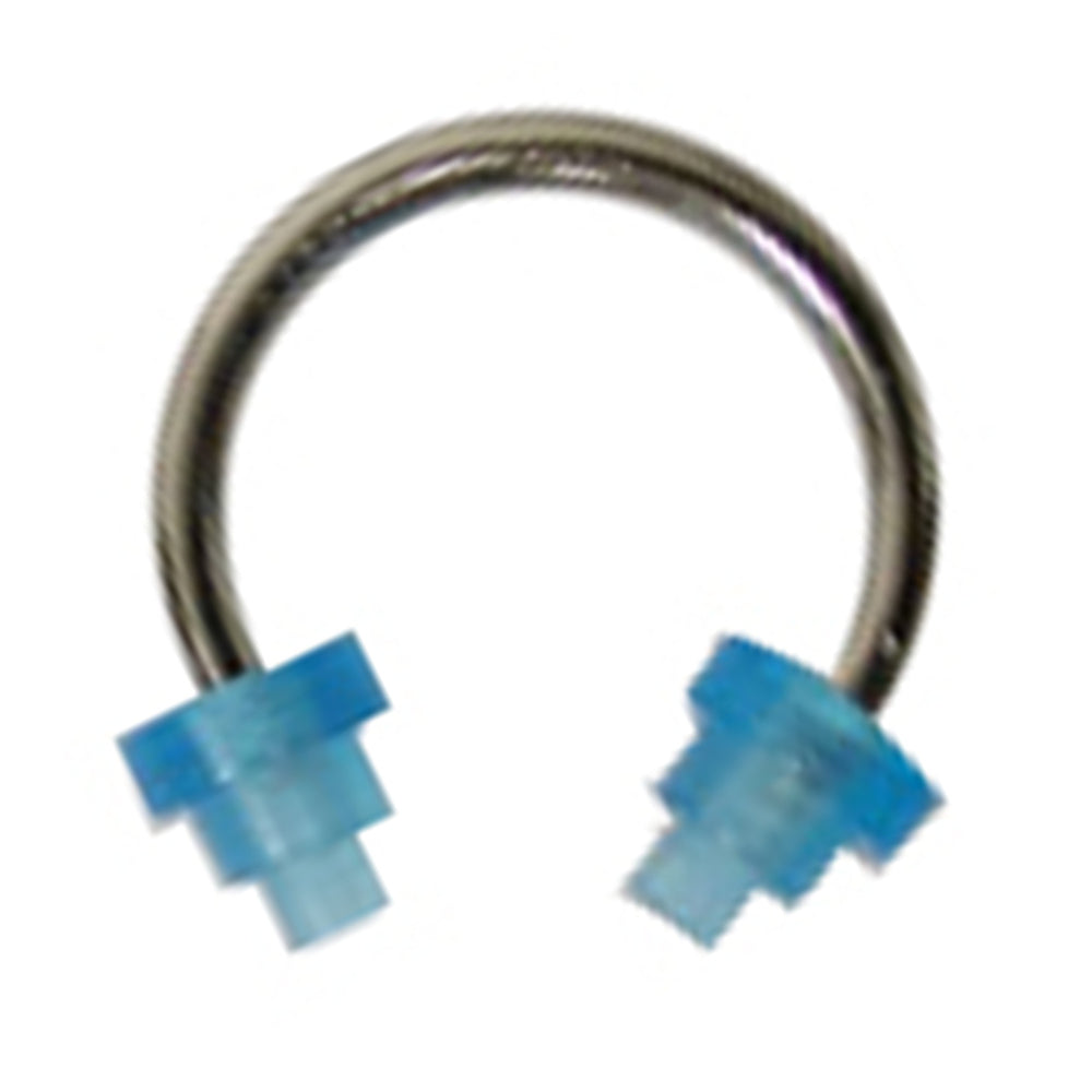 Surgical Steel 14 Gauge Horseshoe Barbell with UV Glow Stairs Spike