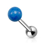 Surgical Steel 14 Gauge Tongue Barbell with Semi Precious Stone - photo 2