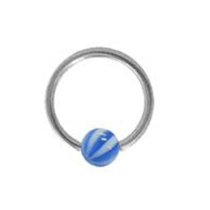 Surgical Steel 14 Gauge Captive Bead Ring with Acrylic Beach Ball - photo 3