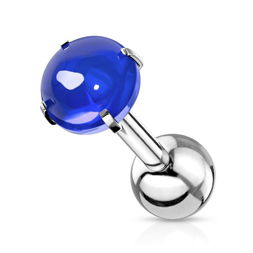Surgical Steel 16 Gauge Tragus Barbell with Cabochon Stone - photo 6