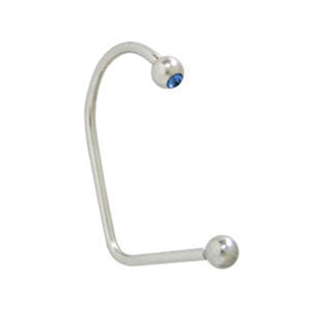 Surgical Steel 14 Gauge Lippy Loop Labret with Blue CZ
