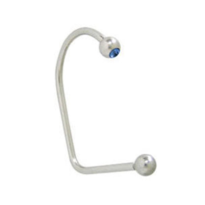 Surgical Steel 14 Gauge Lippy Loop Labret with Blue CZ
