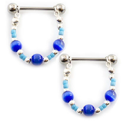 Surgical Steel 14 & 16 Gauge Nipple Barbell with Chain Dangle - Pair - photo 9