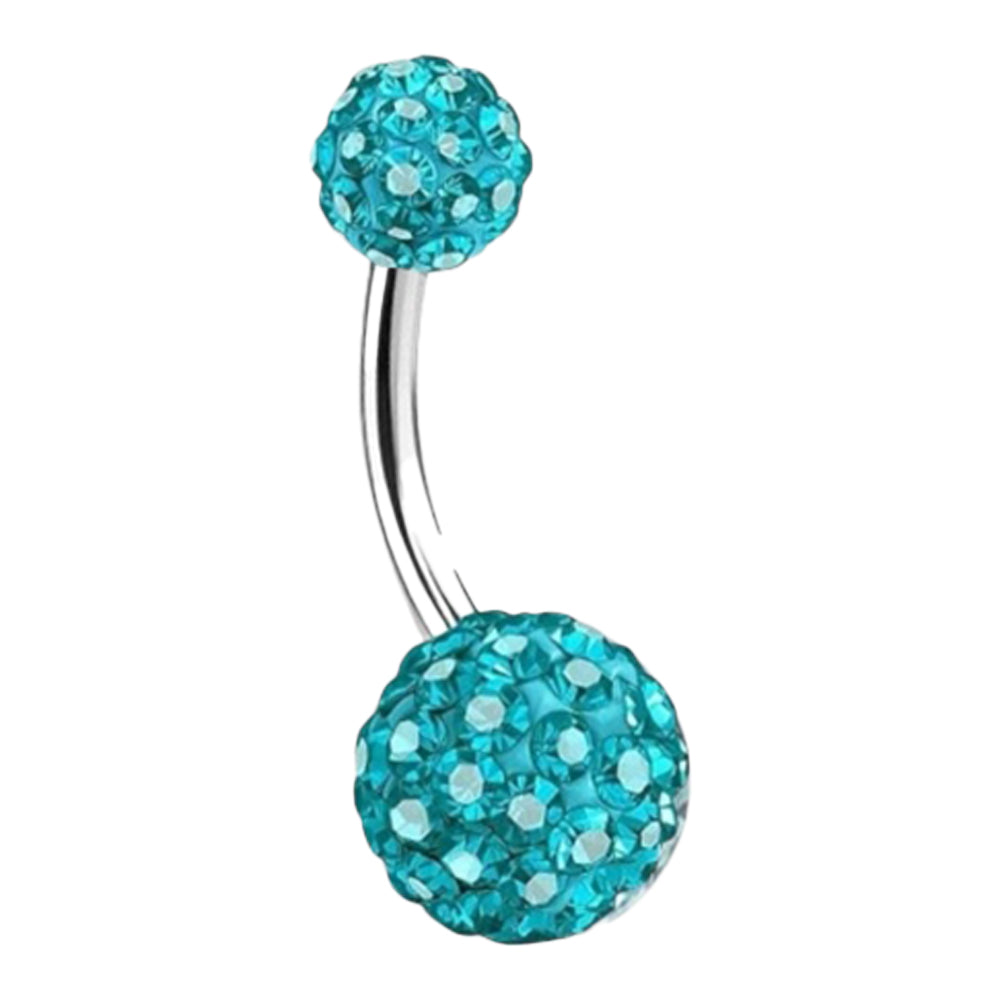 Surgical Steel 14 Gauge Belly Button Ring with Ferido Gems - 4 Pack - View 4