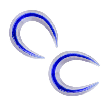 Blue Glass 8 to 2 Gauge Pincher Septum Tapers - Pair - photo 2