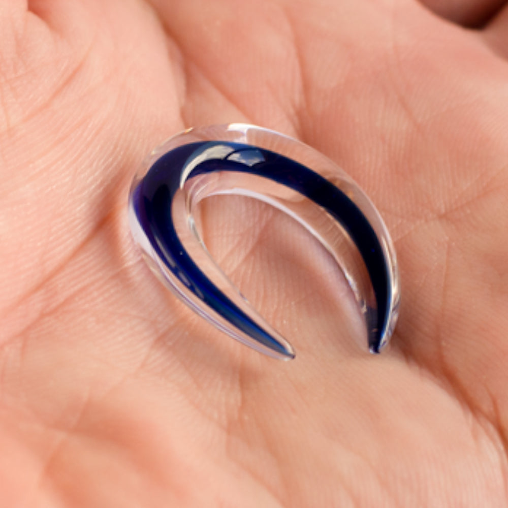 Blue Glass 8 to 2 Gauge Pincher Septum Tapers - Pair