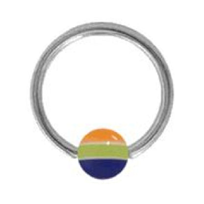 Surgical Steel 14 Gauge Captive Bead Ring with Acrylic Stripe Ball - photo 2