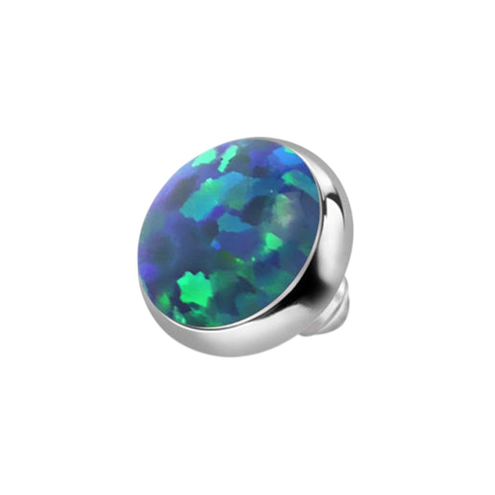 Titanium 14 Gauge Dermal Anchor Top with Synthetic Opal - photo 3