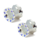 Surgical Steel 00 Gauge Paved CZ Hollow Ear Tunnels - Pair