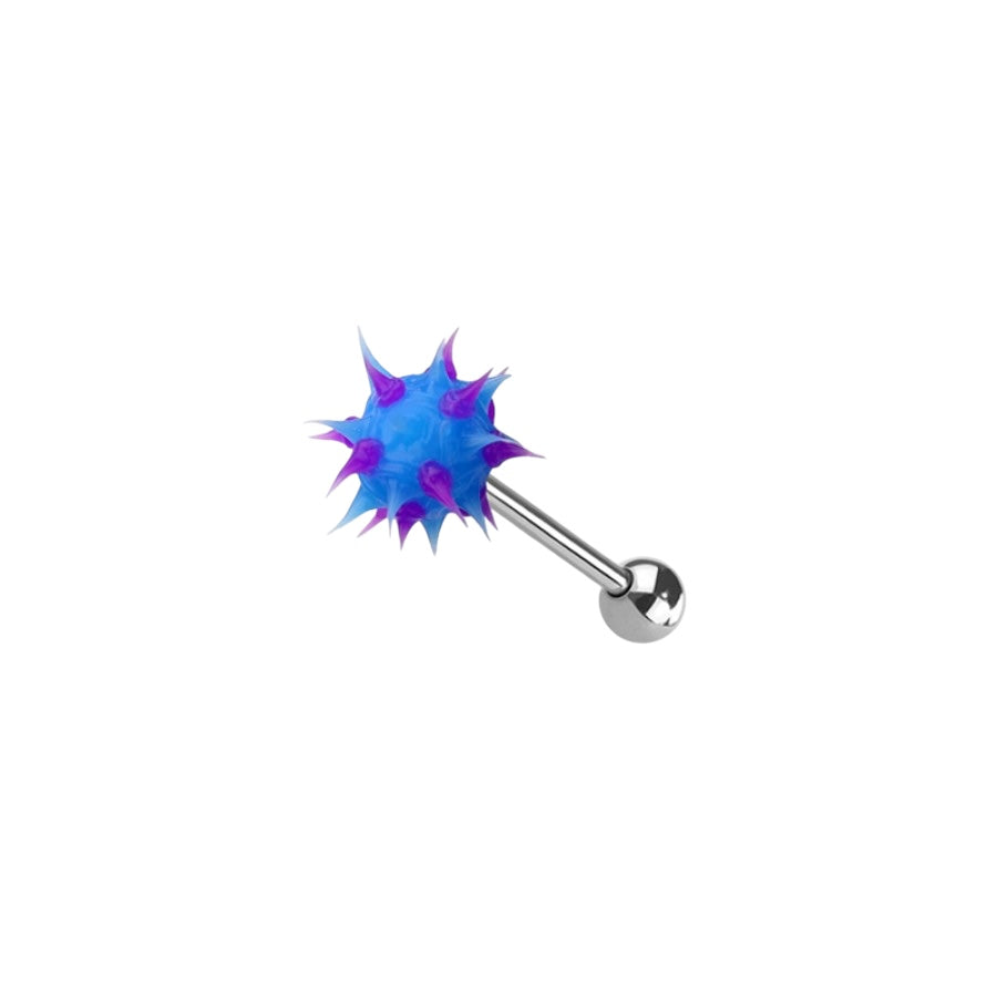 Surgical Steel 14 Gauge Tongue Barbell with Silicone Spike Ball - photo 4