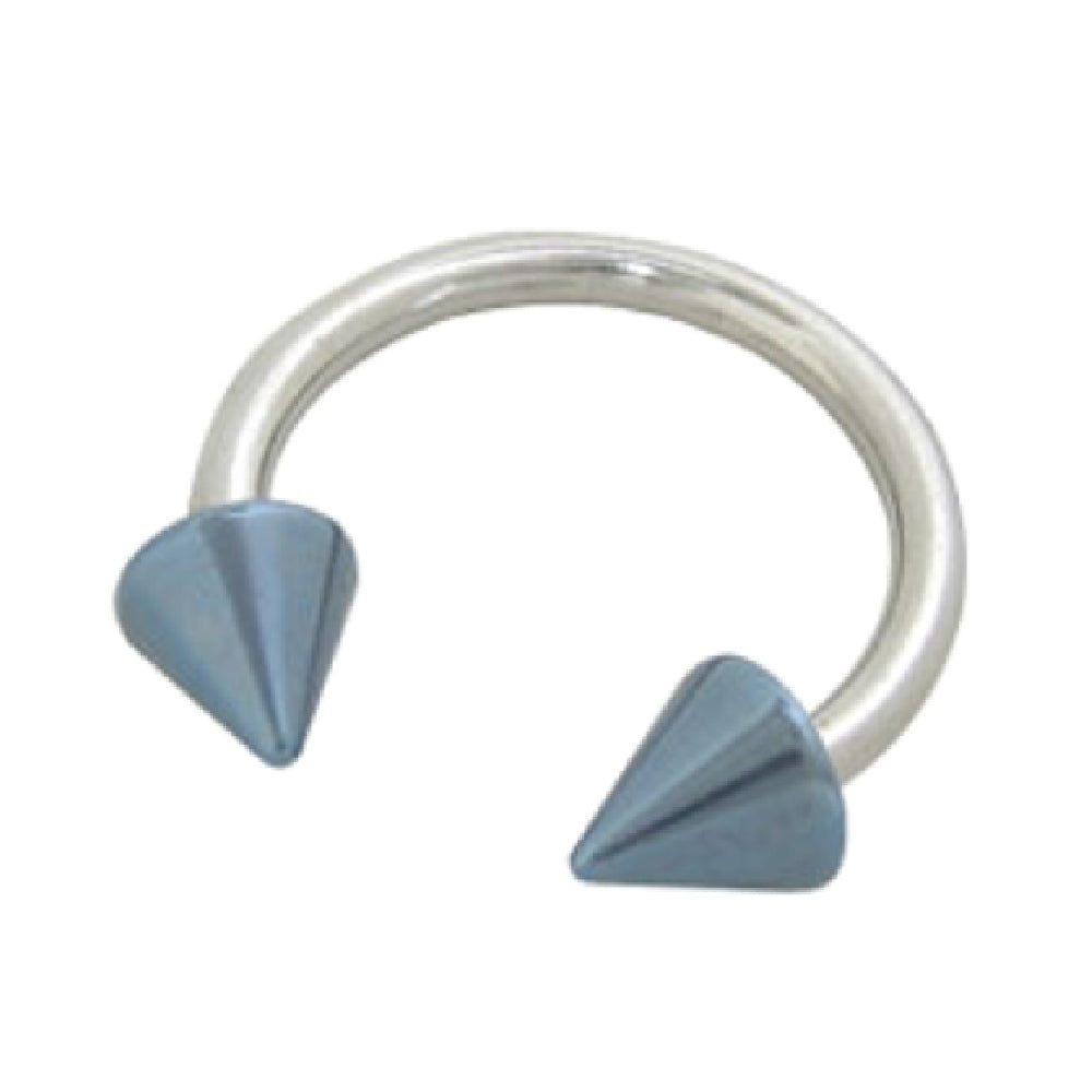 Surgical Steel 14 Gauge Horseshoe Circular Barbell with Titanium Spike - photo 2
