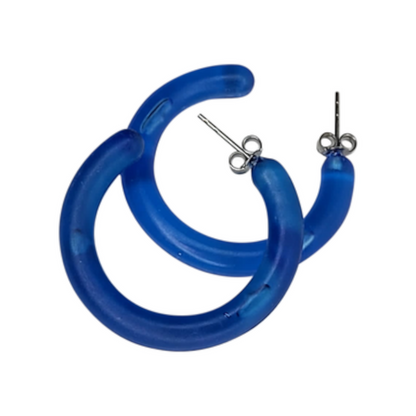 Surgical Steel 1/2" Inch to 1" Inch Hoop Ring with UV Acrylic - Pair - photo 4