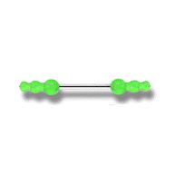 Surgical Steel 14 Gauge Straight Eyebrow Barbell with UV Cone Beads