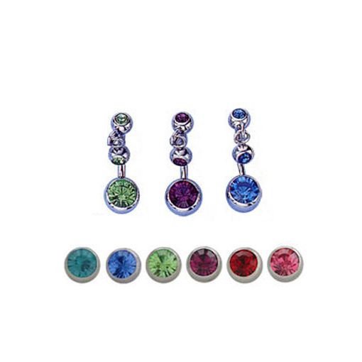 Surgical Steel 14 Gauge Belly Button Ring with Top Dangle