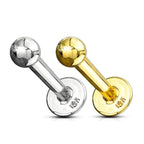 14 Karat Solid Gold Labret / Monroe 16 or 14 Gauge Ball Top Stud - Kruelty