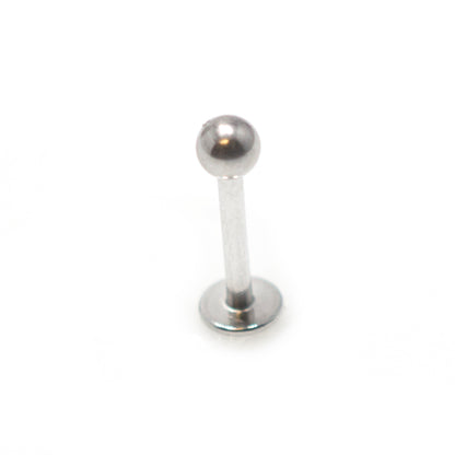 Surgical Steel Labret Stud with 4mm Bead - 14 or 16 Gauge