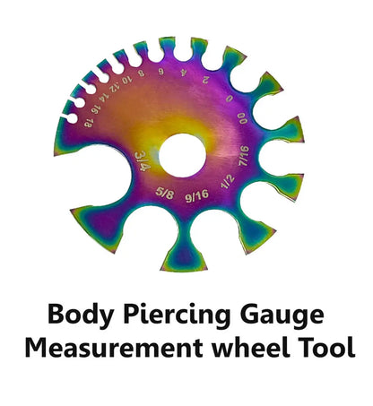 Surgical Steel Rainbow PVD Body Jewelry Gauge Measurement Wheel - photo 3