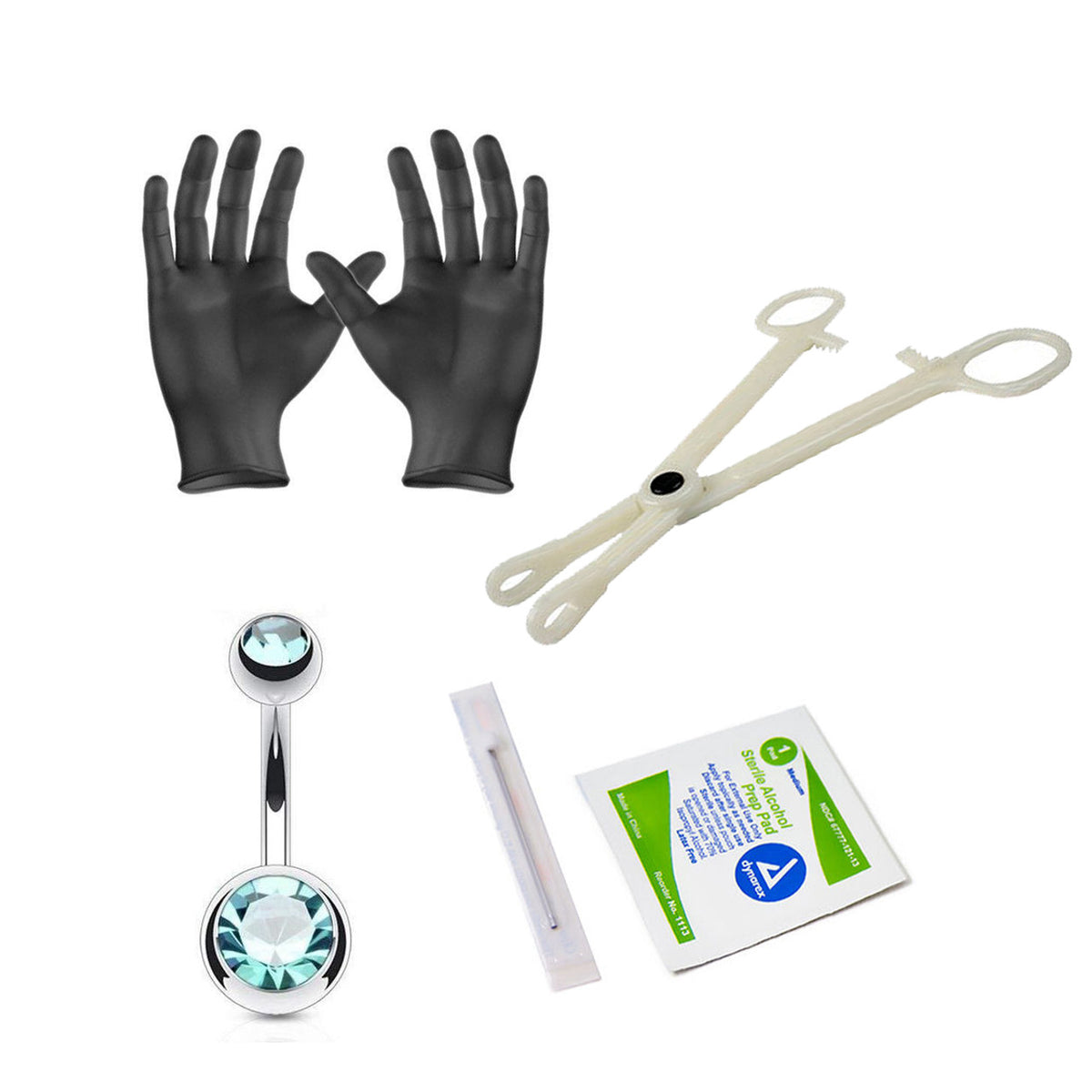 Surgical Steel Belly Button Ring Kit 14 Gauge Gem - 5 Pack - Kruelty - Photo 6