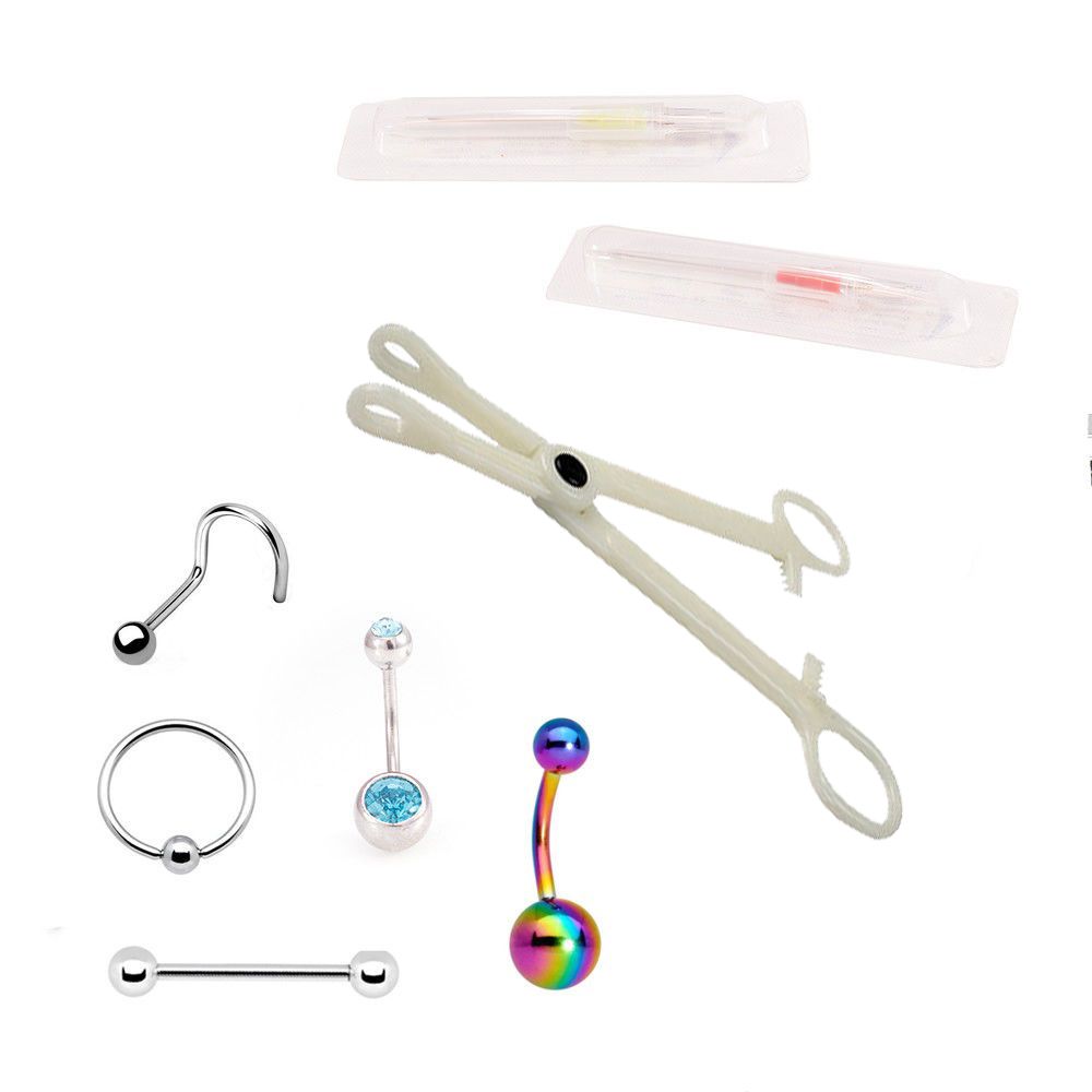 Surgical Steel Body Piercing Kit with Cannula Needles - 8 Pack