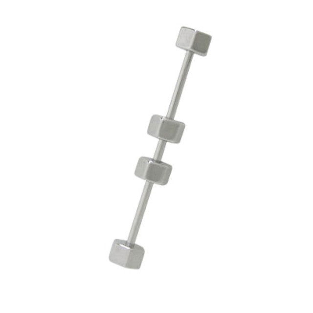 Surgical Steel 14 Gauge Industrial Barbell with Bolt Nuts