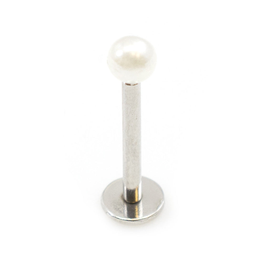 Surgical Steel 16 Gauge Labret Stud with Synthetic Pearl - photo 2