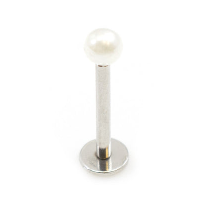 Surgical Steel 16 Gauge Labret Stud with Synthetic Pearl - photo 2