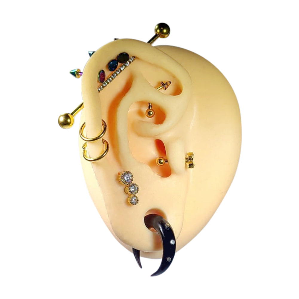 Organic Bone 8 to 6 Gauge Pincher Tapers with Paved CZ - Pair - photo 2