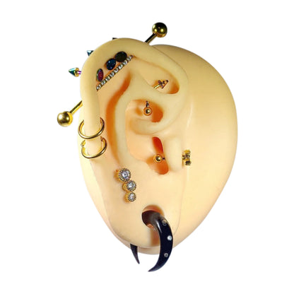 Organic Bone 8 to 6 Gauge Pincher Tapers with Paved CZ - Pair - photo 2