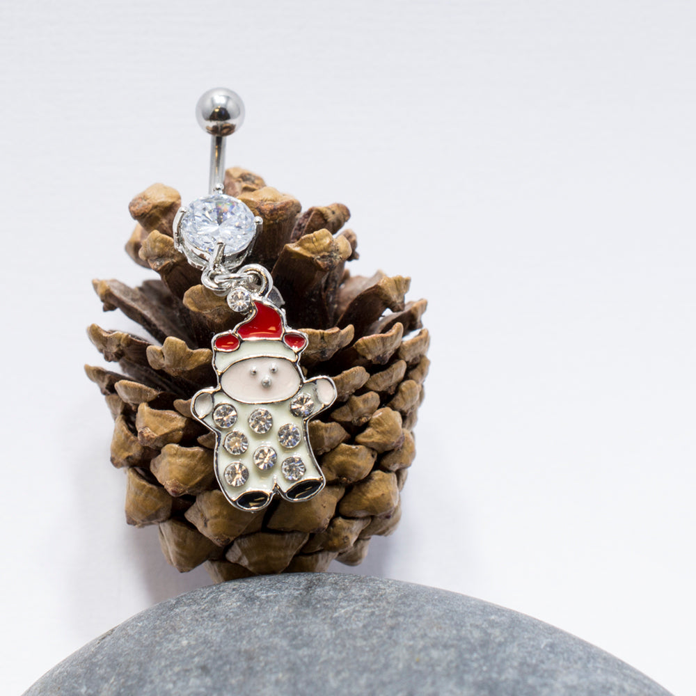 Surgical Steel 14 Gauge Belly Ring Boy Christmas Hat Dangle - photo 3