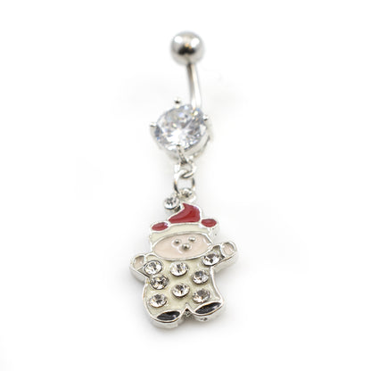 Surgical Steel 14 Gauge Belly Ring Boy Christmas Hat Dangle - photo 2