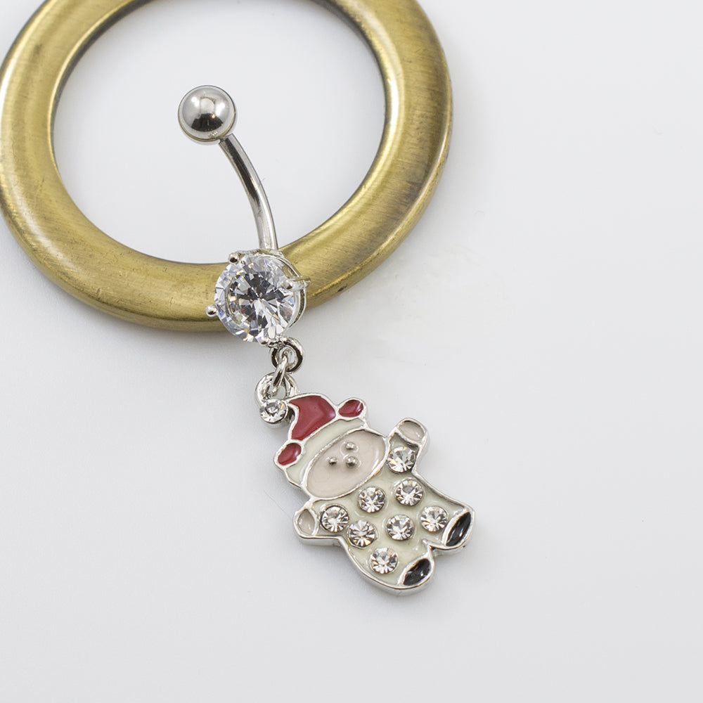 Surgical Steel 14 Gauge Belly Ring Boy Christmas Hat Dangle - photo 4