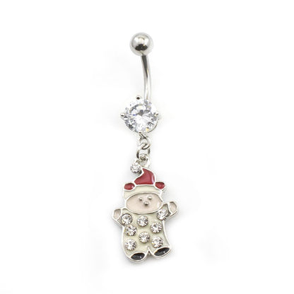 Surgical Steel 14 Gauge Belly Ring Boy Christmas Hat Dangle